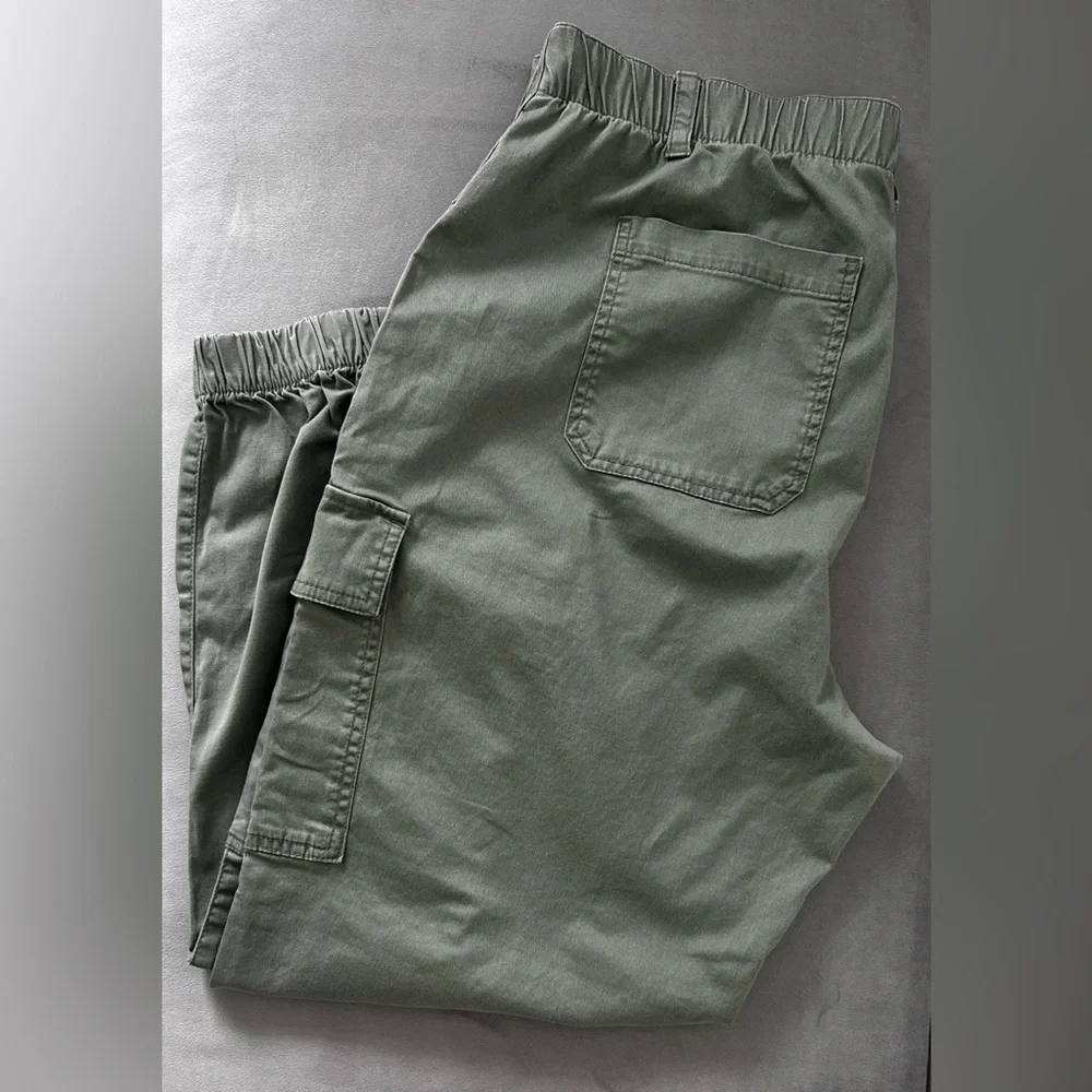 GAP Olive Green Cargo Jogger Pants Women’s XL High Rise Utility Ankle - Picture 3 of 6